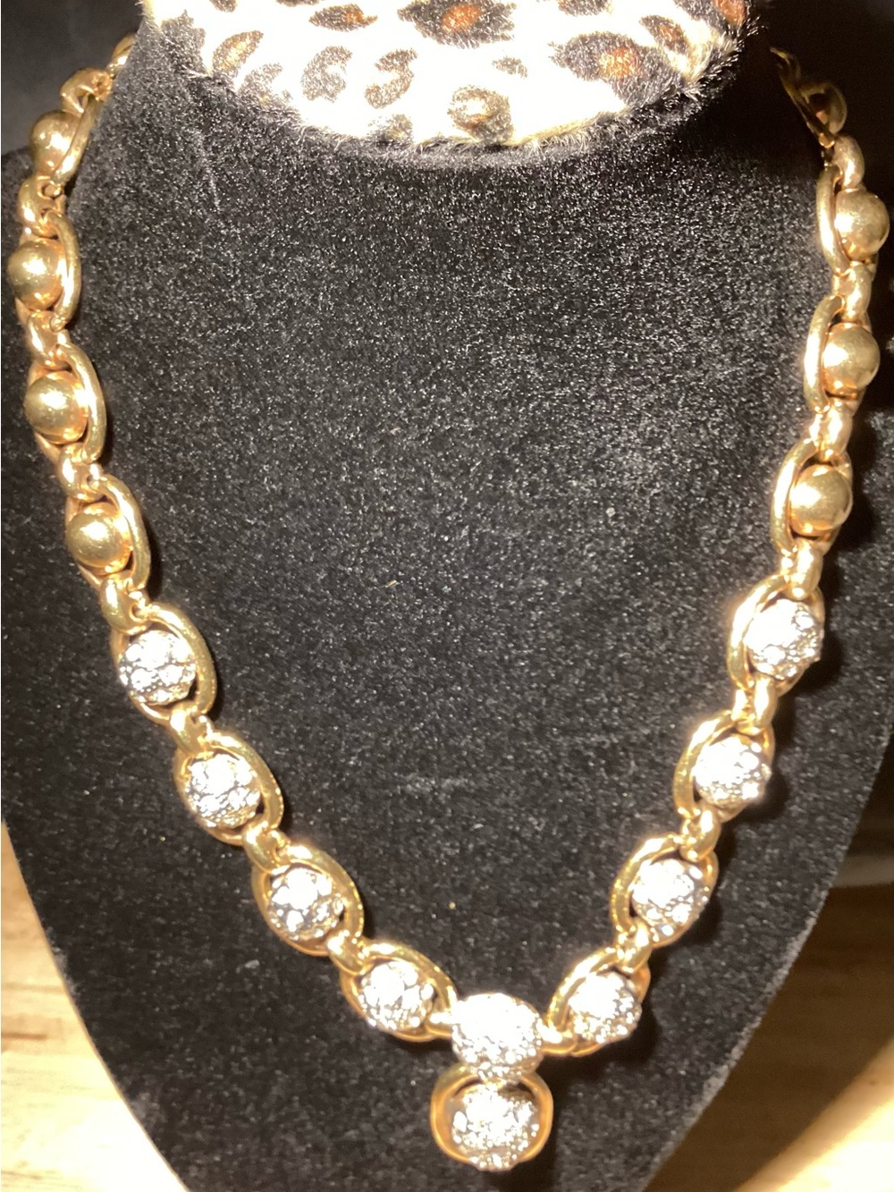 Faux Gold and Rhinestone Spheres Bracelet Set - Picture 9 of 9